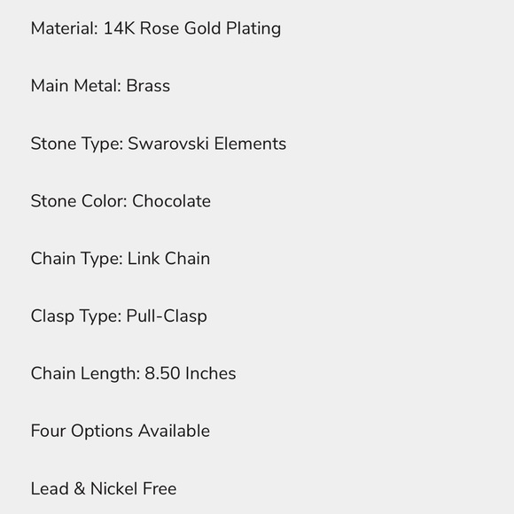 NEW CHOCOLATE SWAROVSKI BAR BRACELET 14K ROSE GOLD - Picture 4 of 6